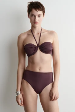 TOP DE BIKINI HALTER CON AROS FRUNCIDO*COS Discount