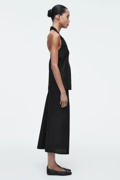 TOP DE CUELLO HALTER EN MEZCLA DE LINO*COS Clearance