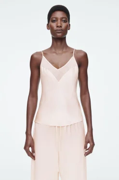 TOP LENCERO DE SEDA CON PANELES TRANSPARENTES*COS Clearance