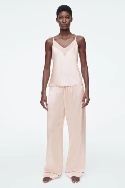 TOP LENCERO DE SEDA CON PANELES TRANSPARENTES*COS Clearance