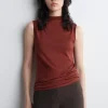 TOP SIN MANGAS CON CUELLO ALTO DRAPEADO*COS Online