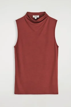 TOP SIN MANGAS CON CUELLO ALTO DRAPEADO*COS Online