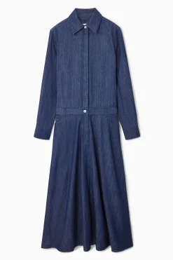 VESTIDO CAMISERO MIDI DENIM*COS Fashion