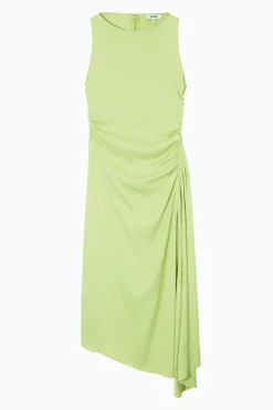 VESTIDO CORTO ASIMÉTRICO FRUNCIDO DE SATÉN*COS Online