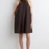 VESTIDO CORTO FLUIDO CON CUELLO HALTER*COS Fashion