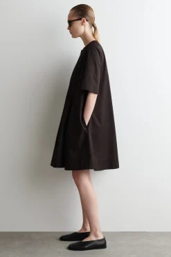 VESTIDO DE ALGODÓN CON TABLAS Y MEDIA CREMALLERA*COS Clearance