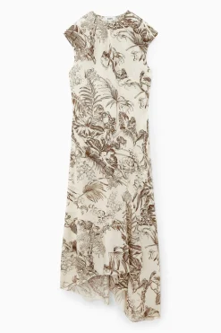 VESTIDO DE SEDA CON ESTAMPADO BOTÁNICO*COS Sale