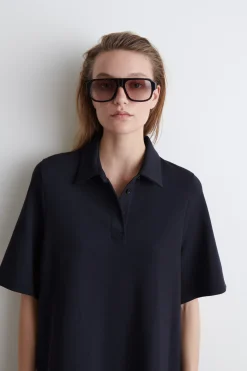VESTIDO ELÁSTICO CON CUELLO DE POLO*COS Discount