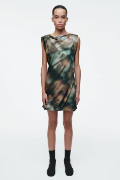 VESTIDO ESTAMPADO DRAPEADO DE SEDA*COS Outlet