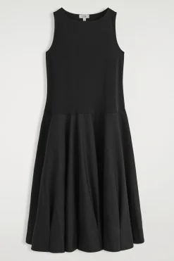 VESTIDO EVASÉ DE ALGODÓN CON CUELLO BARCO*COS Sale