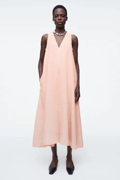 VESTIDO EVASÉ LARGO EN MEZCLA DE LINO*COS Online