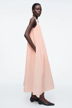VESTIDO EVASÉ LARGO EN MEZCLA DE LINO*COS Online