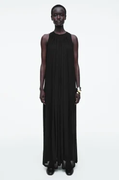 VESTIDO LARGO CON CUELLO HALTER FRUNCIDO*COS Outlet