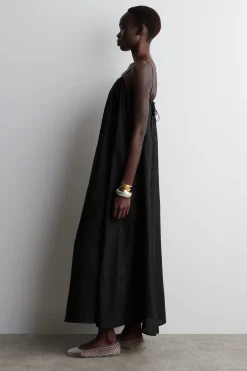 VESTIDO LARGO PLISADO DE LINO*COS Sale