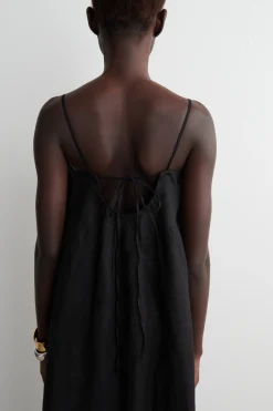 VESTIDO LARGO PLISADO DE LINO*COS Sale