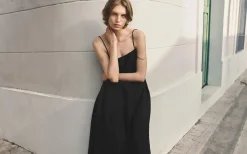 VESTIDO LARGO PLISADO DE LINO*COS Sale