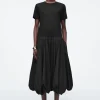 VESTIDO MIDI CON DOBLADILLO ESTILO GLOBO*COS Outlet