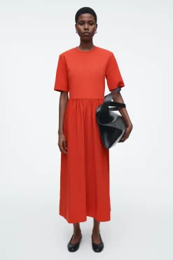 VESTIDO MIDI CON PANELES EN CONTRASTE*COS Outlet