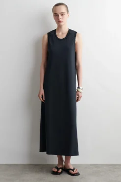 VESTIDO MIDI DE ALGODÓN CON VOLANTES*COS Sale