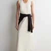 VESTIDO MIDI DE ALGODÓN CON VOLANTES*COS Best