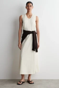 VESTIDO MIDI DE ALGODÓN CON VOLANTES*COS Best