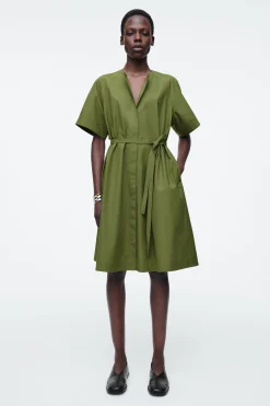 VESTIDO MIDI DE ALGODÓN CON MANGAS RAGLÁN*COS Clearance