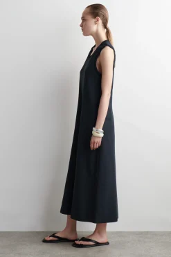 VESTIDO MIDI DE ALGODÓN CON VOLANTES*COS Sale