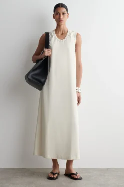 VESTIDO MIDI DE ALGODÓN CON VOLANTES*COS Best