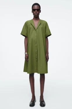 VESTIDO MIDI DE ALGODÓN CON MANGAS RAGLÁN*COS Clearance