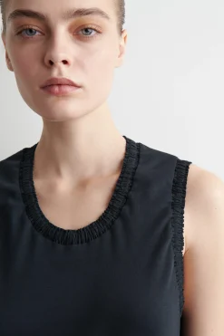 VESTIDO MIDI DE ALGODÓN CON VOLANTES*COS Sale