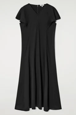 VESTIDO MIDI DE ALGODÓN CON MANGAS PÉTALO*COS Outlet