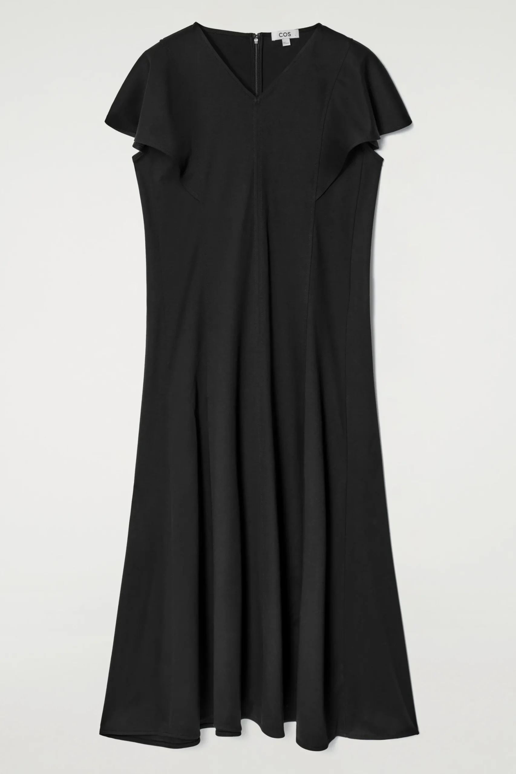 VESTIDO MIDI DE ALGODÓN CON MANGAS PÉTALO*COS Outlet