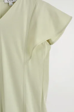 VESTIDO MIDI DE ALGODÓN CON MANGAS PÉTALO*COS Best