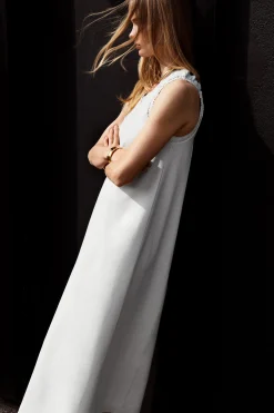 VESTIDO MIDI DE ALGODÓN CON VOLANTES*COS Best