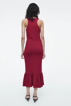 VESTIDO MIDI DE PUNTO CON DOBLADILLO DE VOLANTES*COS Hot