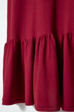 VESTIDO MIDI DE PUNTO CON DOBLADILLO DE VOLANTES*COS Hot