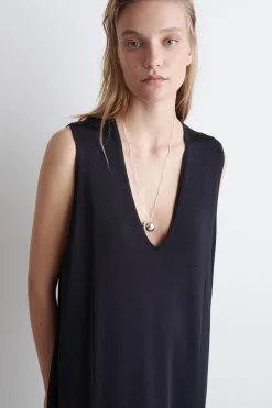 VESTIDO MIDI DE PUNTO DE ALGODÓN*COS Sale
