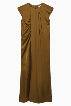 VESTIDO MIDI DRAPEADO CON MANGA JAPONESA*COS Discount