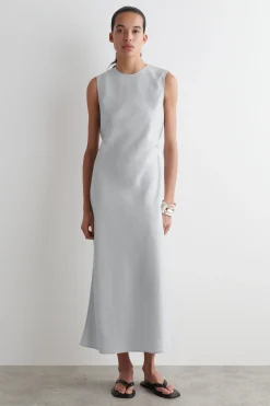 VESTIDO MIDI EN MEZCLA DE LINO*COS Fashion