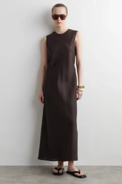 VESTIDO MIDI EN MEZCLA DE LINO*COS Outlet