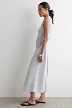 VESTIDO MIDI EN MEZCLA DE LINO*COS Fashion