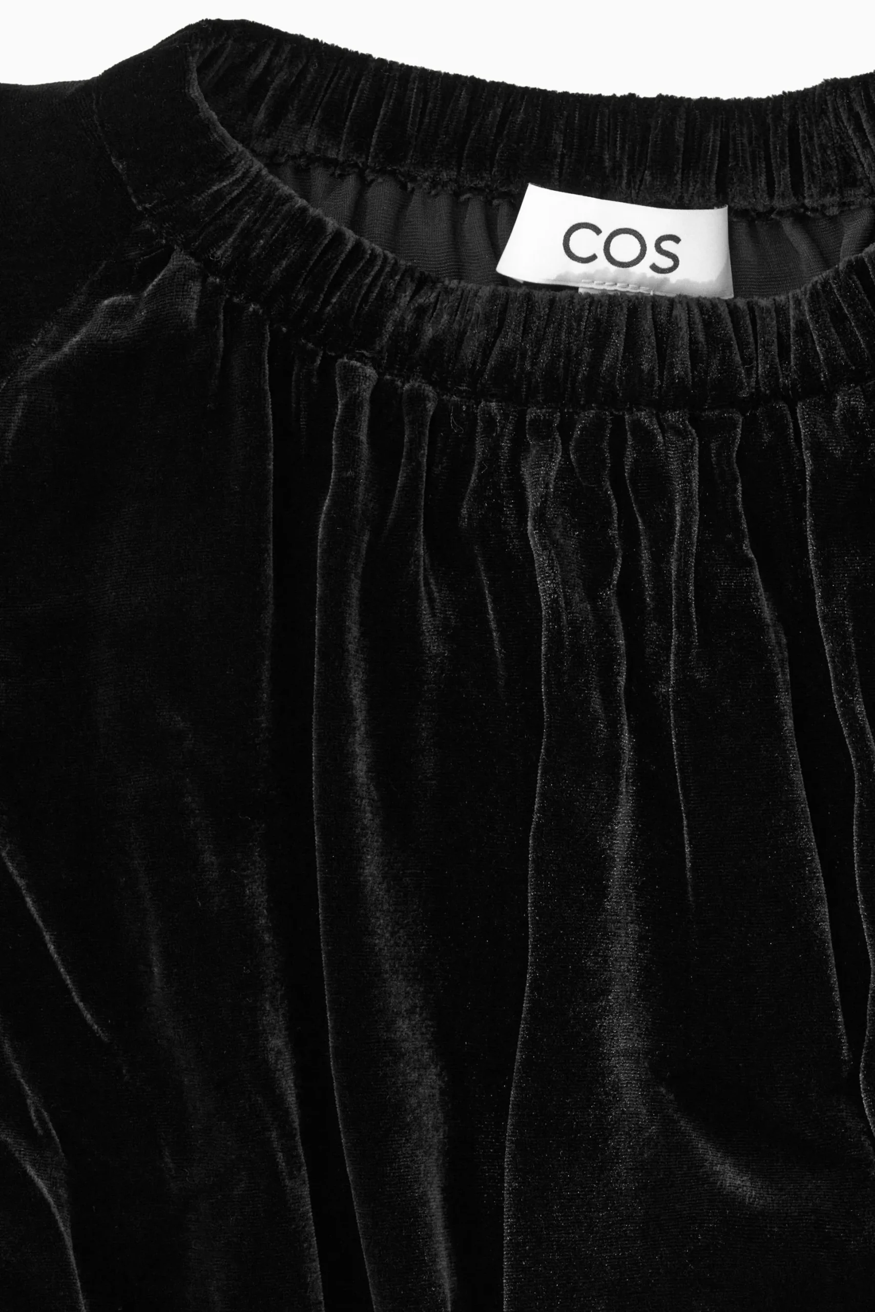 VESTIDO MIDI FRUNCIDO TERCIOPELO Y MEZCLA DE SEDA*COS Online
