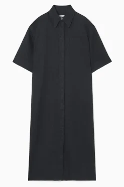 VESTIDO MIDI OVERSIZE DE LINO DE MANGA CORTA*COS Clearance