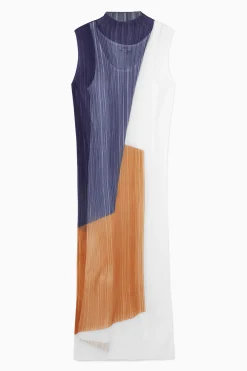 VESTIDO MIDI PLISADO TRANSPARENTE*COS New