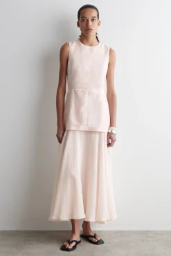 VESTIDO MIDI SUPERPUESTO CON PEPLUM*COS Hot