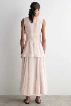 VESTIDO MIDI SUPERPUESTO CON PEPLUM*COS Hot