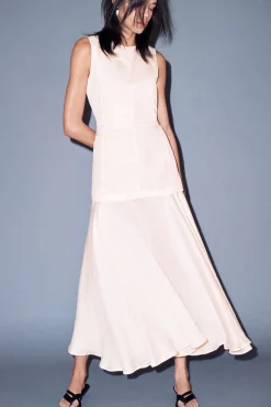 VESTIDO MIDI SUPERPUESTO CON PEPLUM*COS Hot