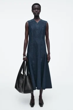 VESTIDO VAQUERO MIDI CON CINTURA CAÍDA*COS Hot