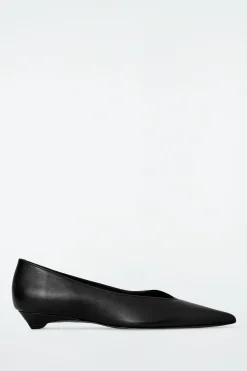 ZAPATOS DE TACÓN BAJO DE PIEL DE PUNTA FINA*COS Sale