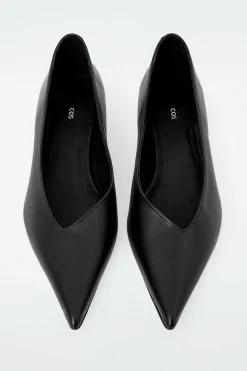 ZAPATOS DE TACÓN BAJO DE PIEL DE PUNTA FINA*COS Sale